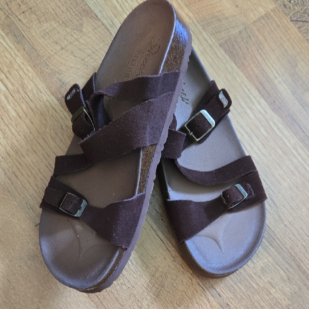 Skechers Arch Fit Brown Sandals 9 In Excellent Condition.